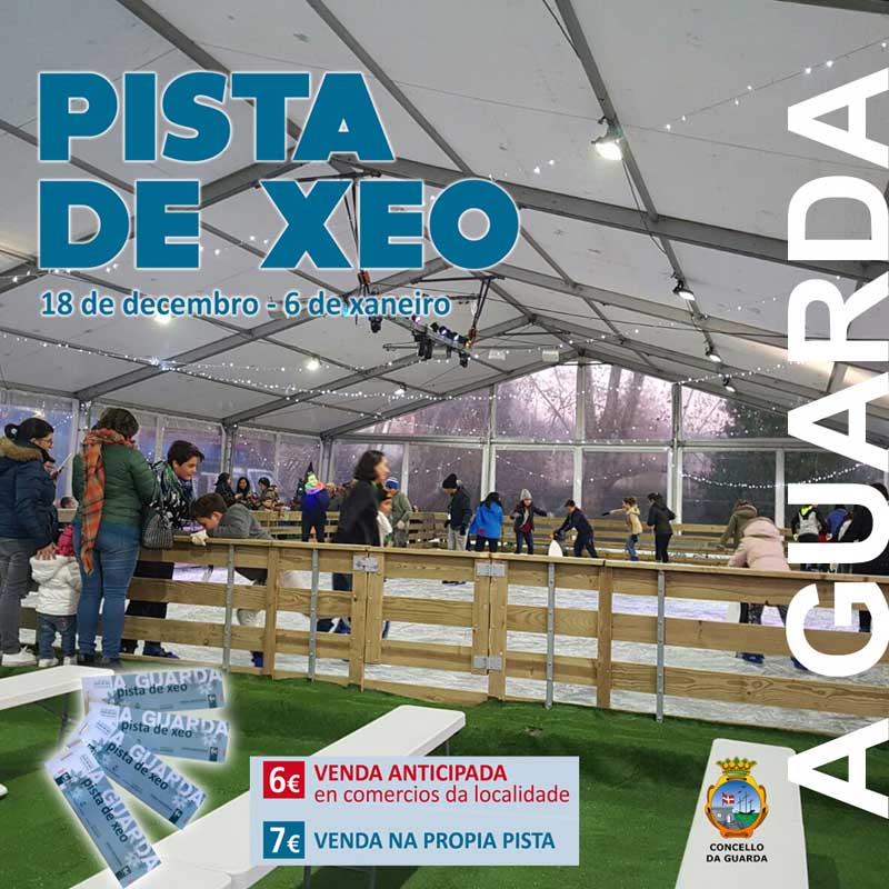 El próximo martes día 18 de diciembre será el primer día de apertura de la Pista de Hielo que estará instalada en la Alameda de A Guarda, las entradas costarán 6€ de manera anticipada en los más de 50 establecimientos colaboradores de la villa y 7€ en la propia pista.