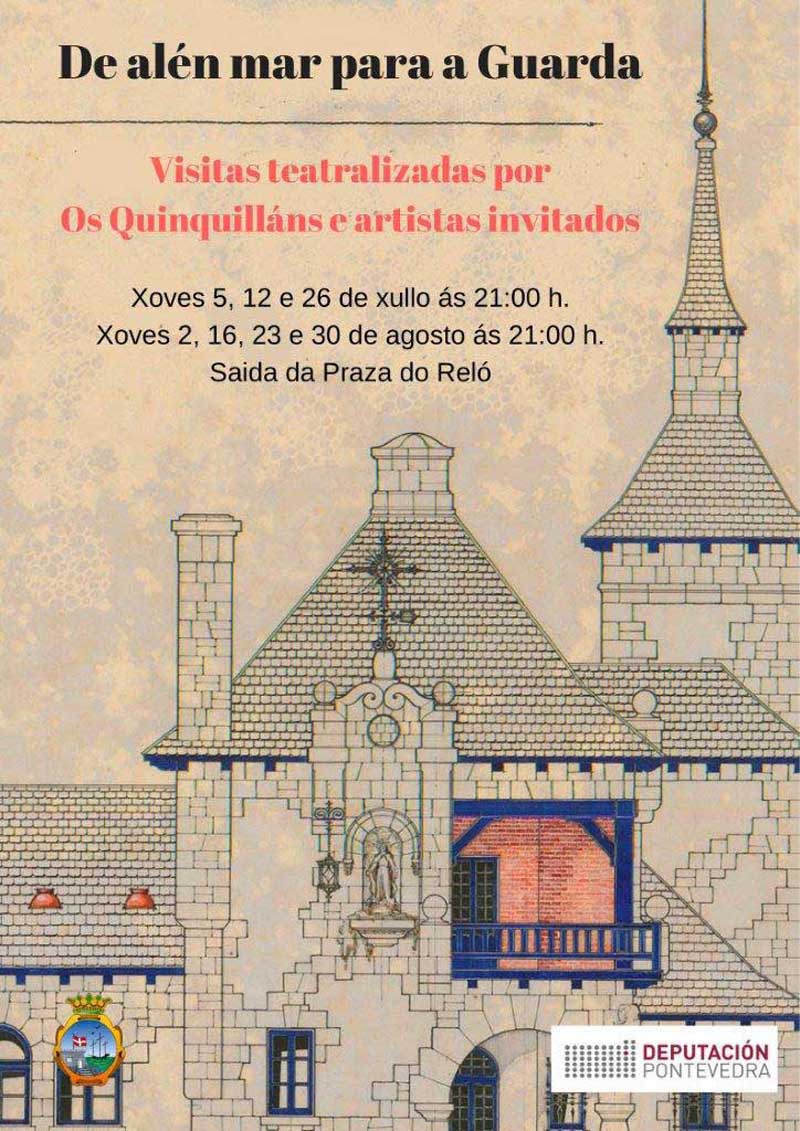 El Calendario de visitas teatralizadas por el casco histórico de A Guarda se acerca a su fin con la penúltima cita a cargo de «Os Quinquiláns», este jueves día 23 de agosto a las 21:00h, con salida desde la Plaza do Reloj.