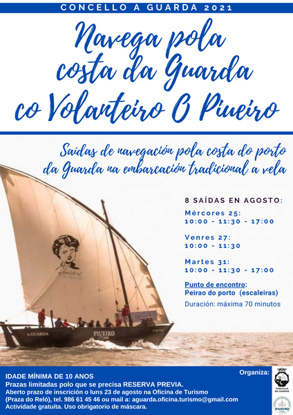 El Ayuntamiento de A Guarda organiza «Navega pola costa da Guarda co Volanteiro O Piueiro»