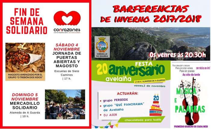 Música, solidaridad y mucha cultura para disfrutar del fin de semana en A Guarda