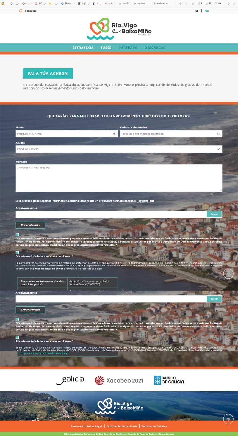 Toda persona, empresa o institución con interés en el sector turístico, puede participar accediendo al link http://estratexiaturismo.riadevigobaixomino.com/.