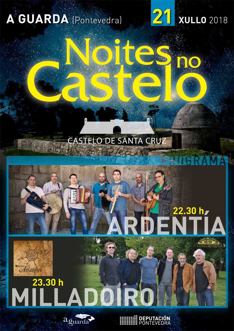 Ardentía y Milladoiro actúan este sábado en A Guarda en «Noites no Castelo»