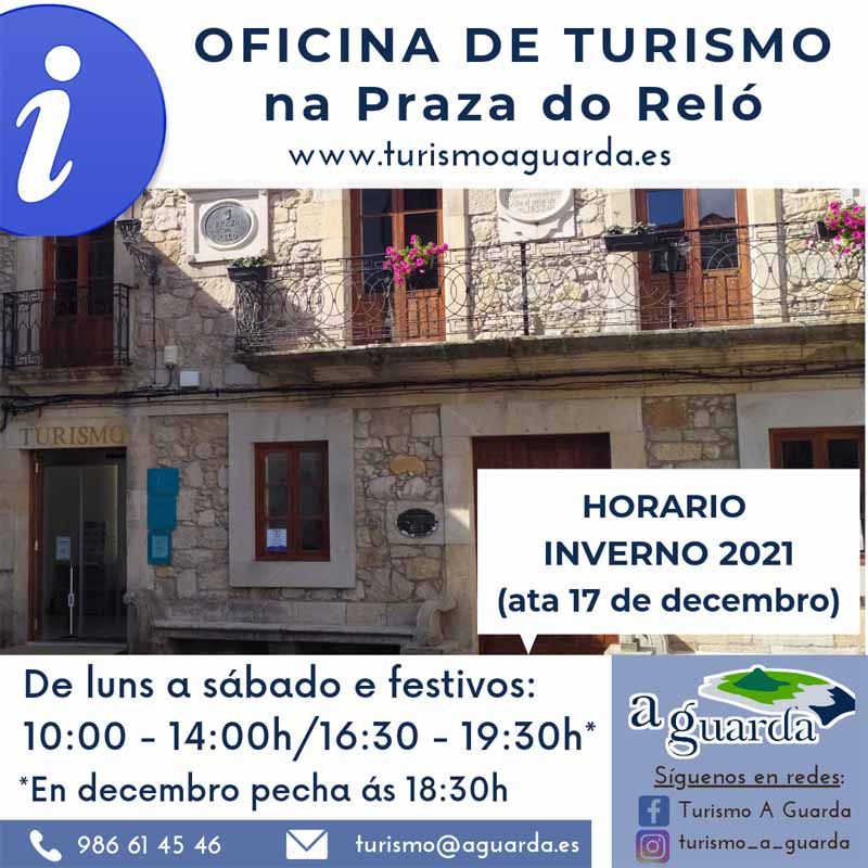 Horario de invierno en la oficina municipal de Turismo de A Guarda