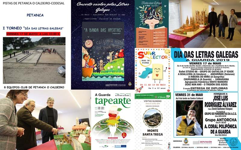 Fin de semana marcado por la celebración de las Letras Gallegas, el Día Internacional de los Museos en A Guarda y el inicio de la Ruta gastronómica Tapearte, con muchas actividades para pequeños y mayores.