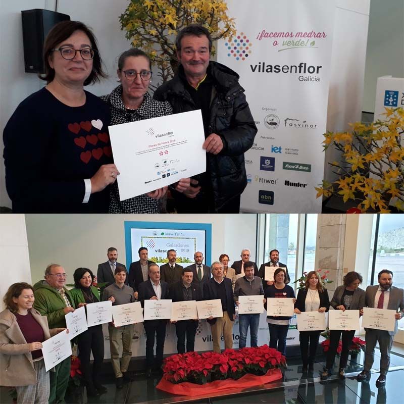 El Ayuntamiento de A Guarda recibe 2 flores de honor de Vilas en Flor