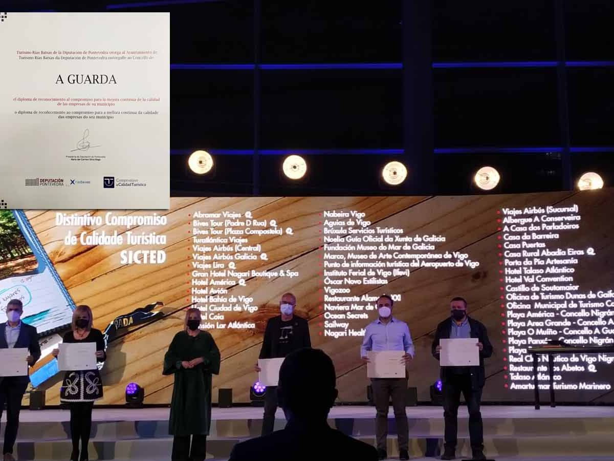 A Guarda presente en la Gala Anual de Turismo de la Deputación