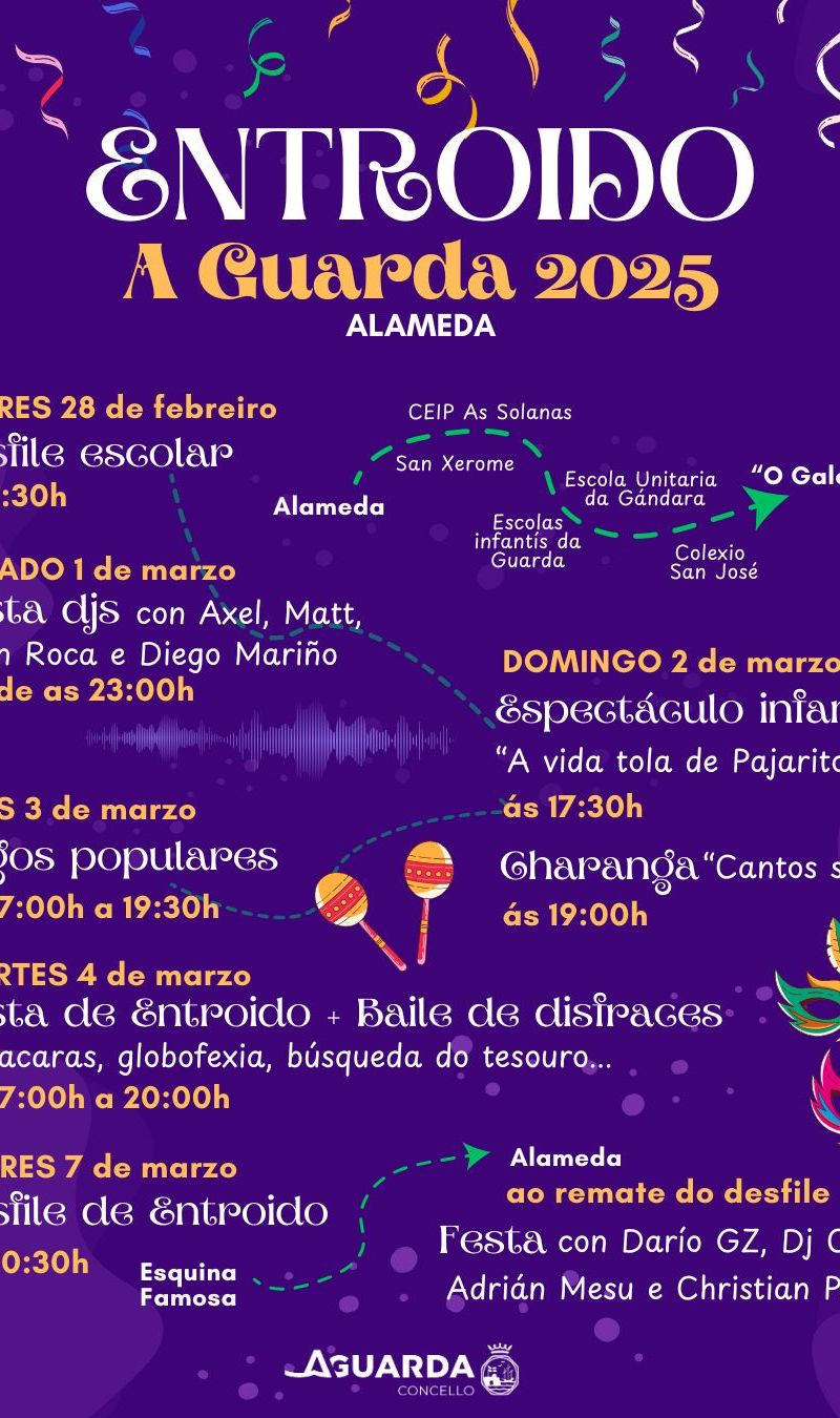 El Carnaval 2025 de A Guarda trae una programación enfocada en los más pequeños