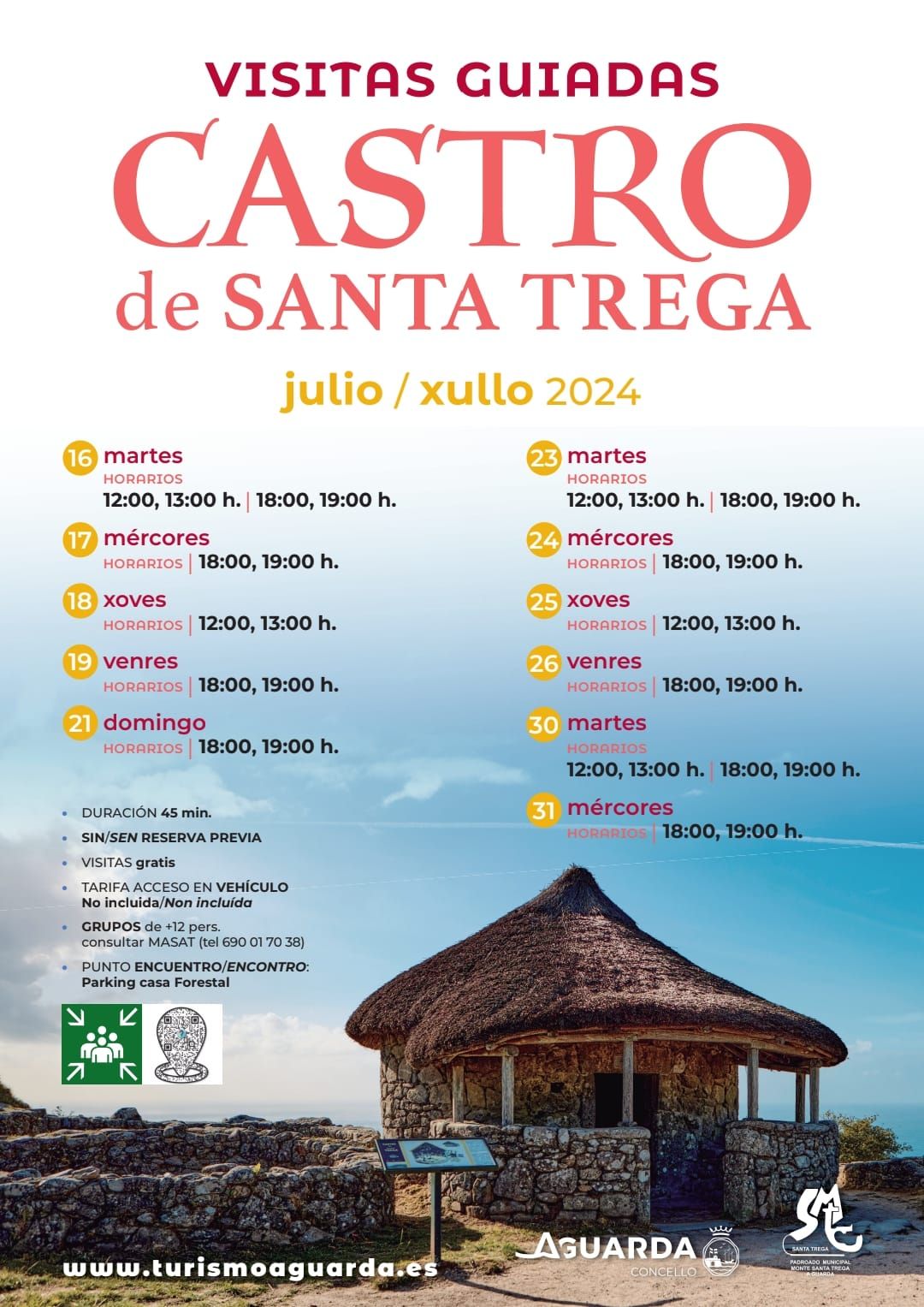 Las visitas al Castro de Santa Trega modifican sus horarios durante el mes de julio
